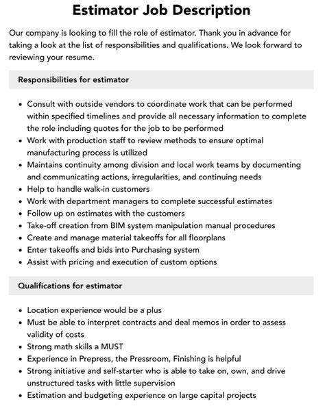 metal fabrication estimator job description|steel estimator job description.